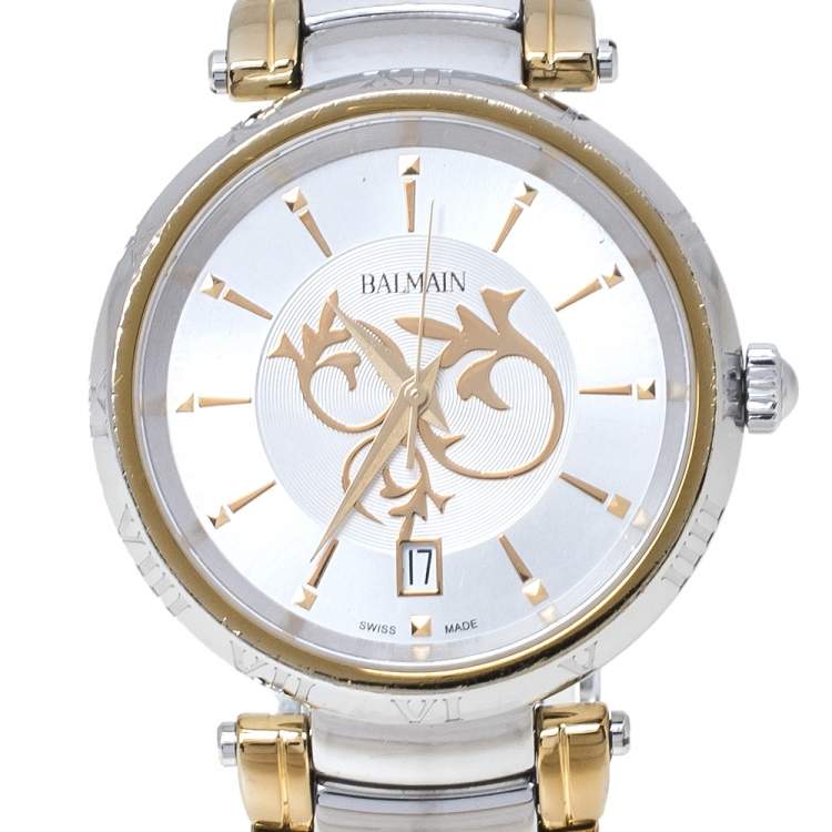 Pre Owned Balmain Silver Two Tone Stainless Steel Classica Lady Downtown 4072 Women's Wristwatch 35 mm