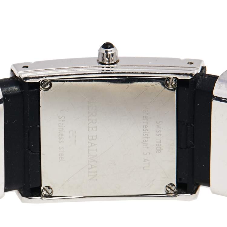 Pre Owned Balmain Silver Stainless Steel Rubber B2371.62 Women's Wristwatch 21 mm 