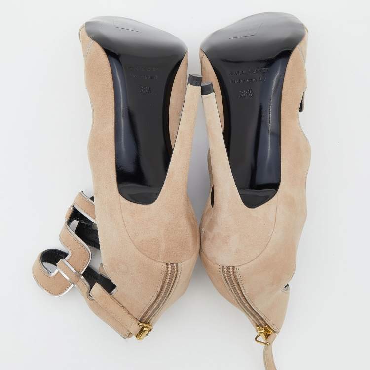 Pre Owned Pierre Hardy Beige Suede Strappy Sandals Size 38.5