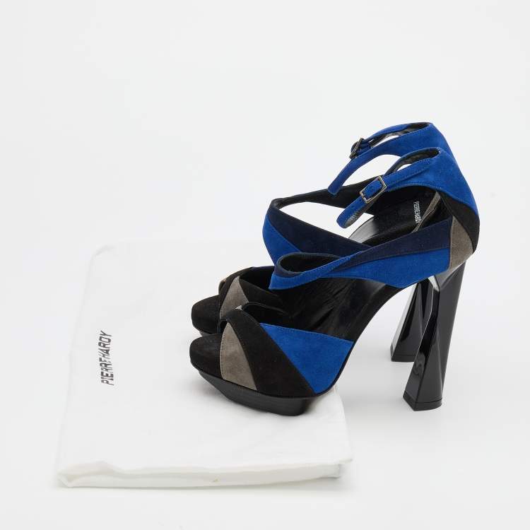 Pre Owned Pierre Hardy Multicolor Suede Ankle Strap Sandals Size 36