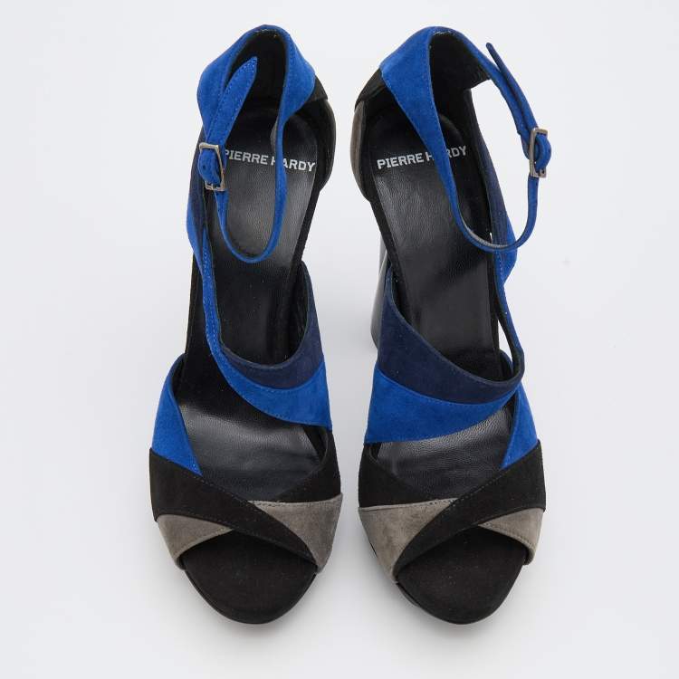 Pre Owned Pierre Hardy Multicolor Suede Ankle Strap Sandals Size 36