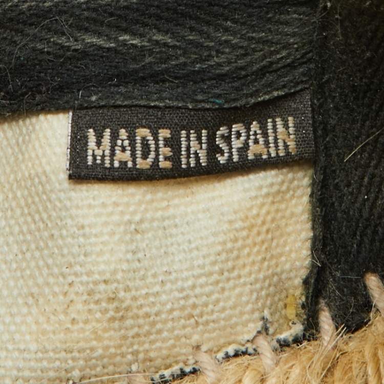 Pre Owned Pierre Hardy Black/White Canvas Ankle Wrap Espadrille Flats Size 37