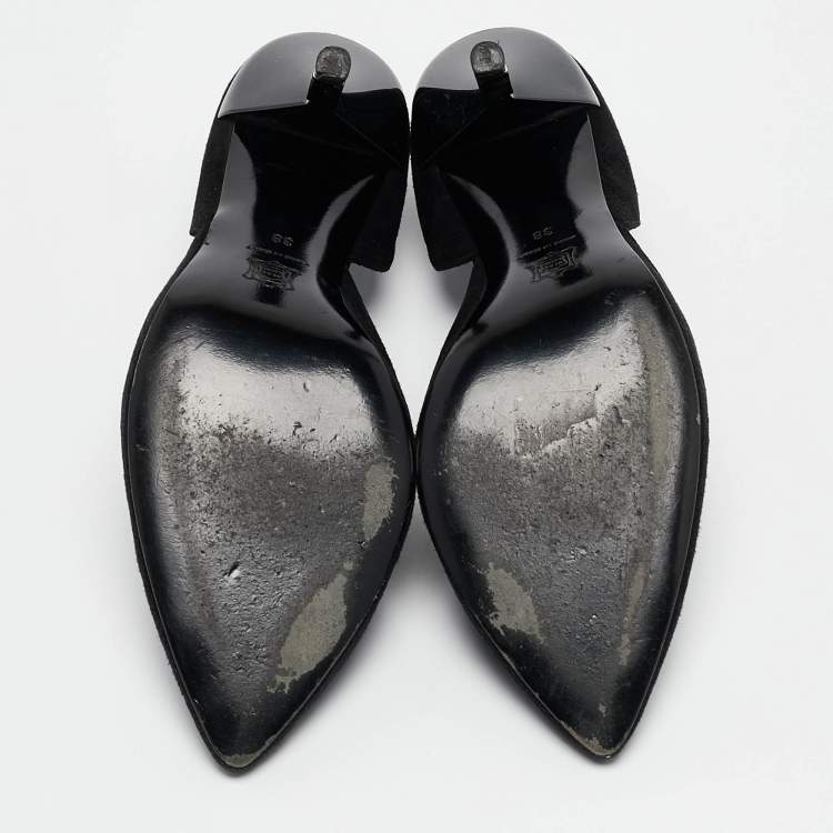 Pre Owned PIERRE HARDY Black Suede D'orsay Pumps Size 38