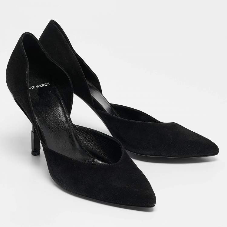 Pre Owned PIERRE HARDY Black Suede D'orsay Pumps Size 38