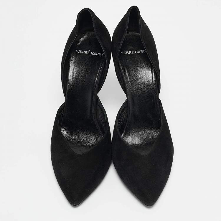 Pre Owned PIERRE HARDY Black Suede D'orsay Pumps Size 38