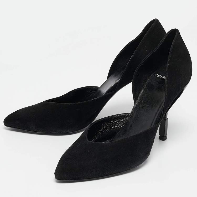 Pre Owned PIERRE HARDY Black Suede D'orsay Pumps Size 38