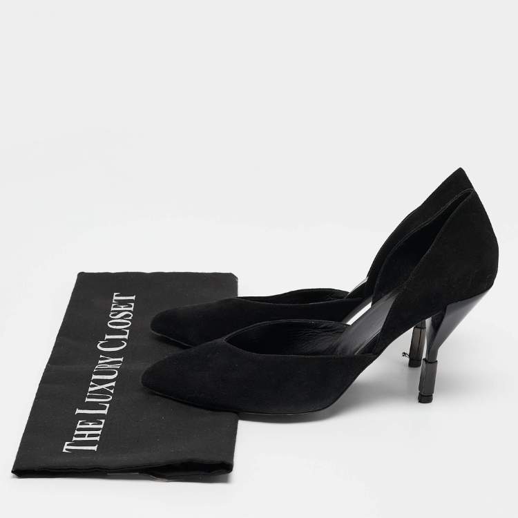 Pre Owned PIERRE HARDY Black Suede D'orsay Pumps Size 38