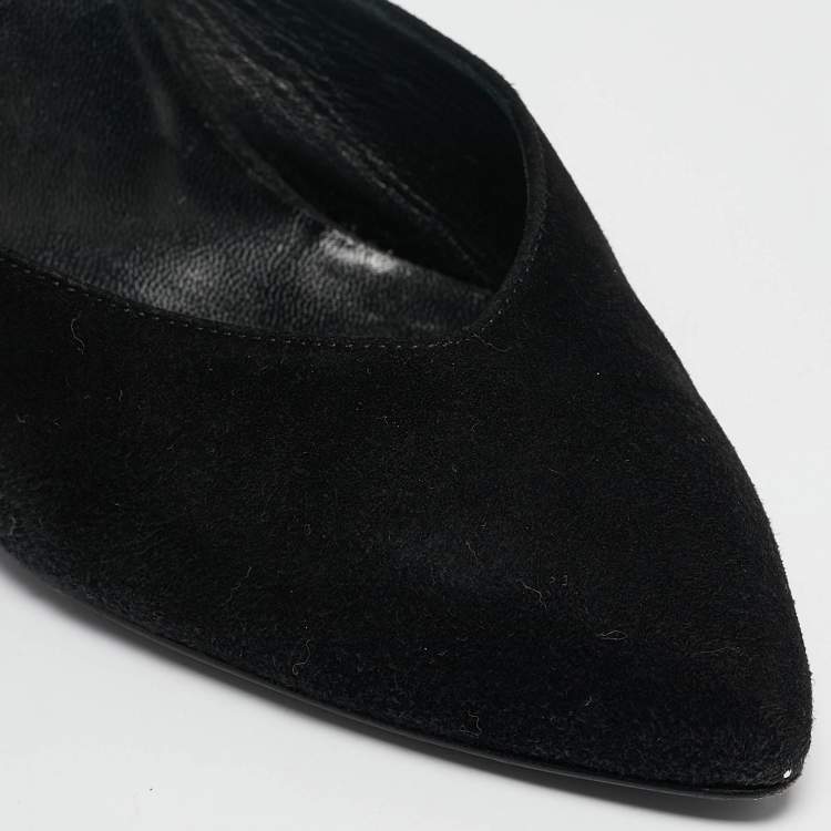 Pre Owned PIERRE HARDY Black Suede D'orsay Pumps Size 38