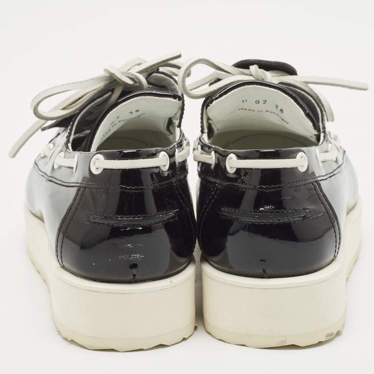 Pre Owned PIERRE HARDY Black Patent Leather Loafers Size 38