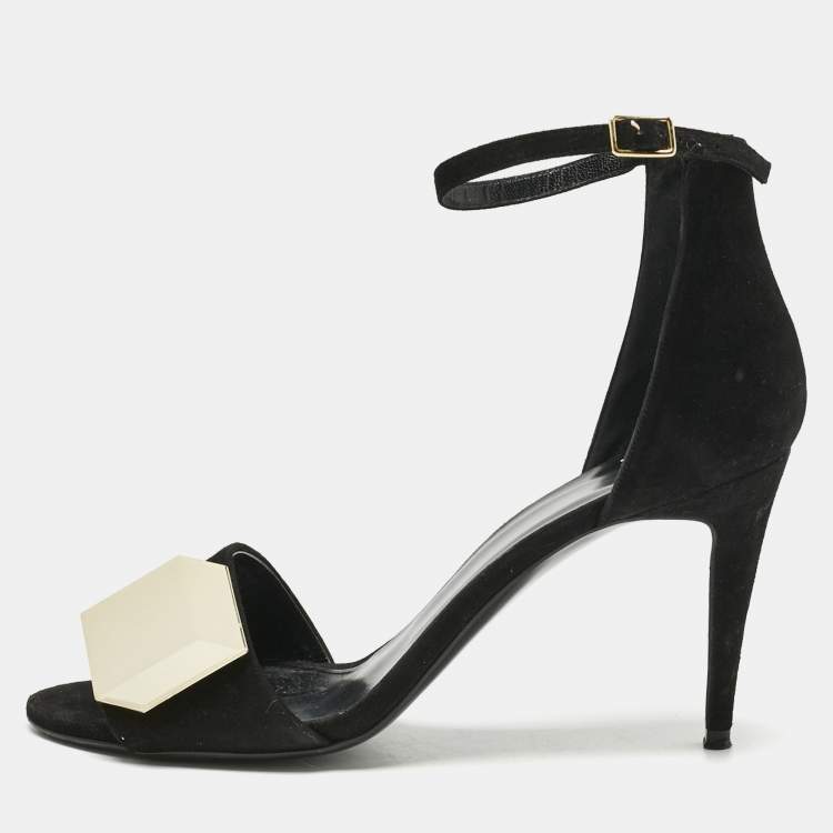 Pre Owned Pierre Hardy Black Suede JQ11 Embellished Ankle Strap Sandals Size 39