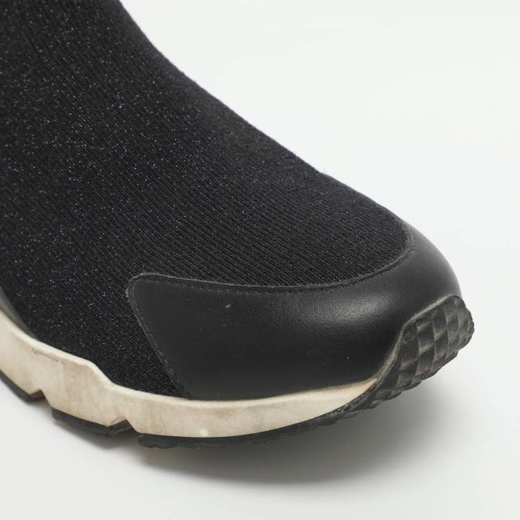 Pre Owned PIERRE HARDY Size 37 Tri-Color Shimmering Stretch Fabric Sock Sneakers