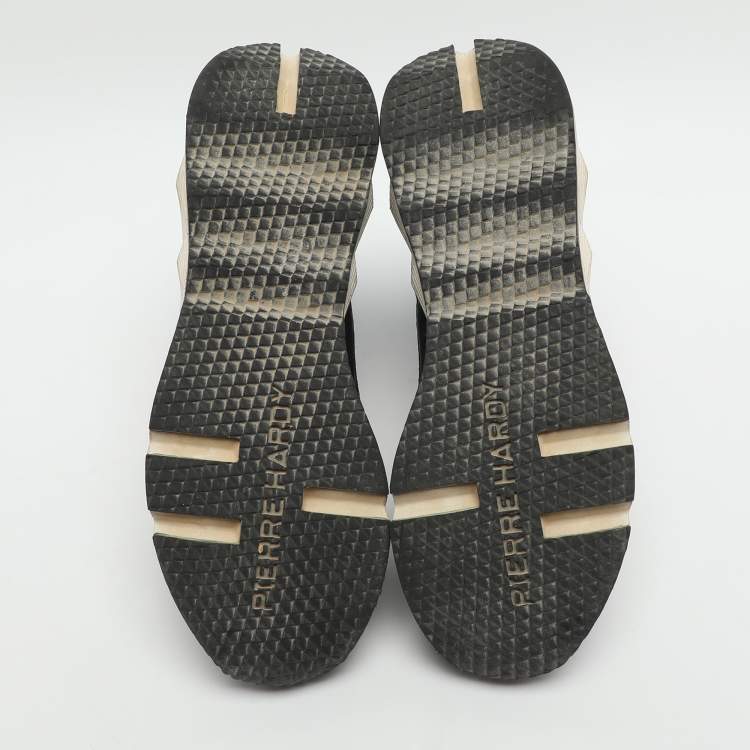 Pre Owned PIERRE HARDY Size 37 Tri-Color Shimmering Stretch Fabric Sock Sneakers