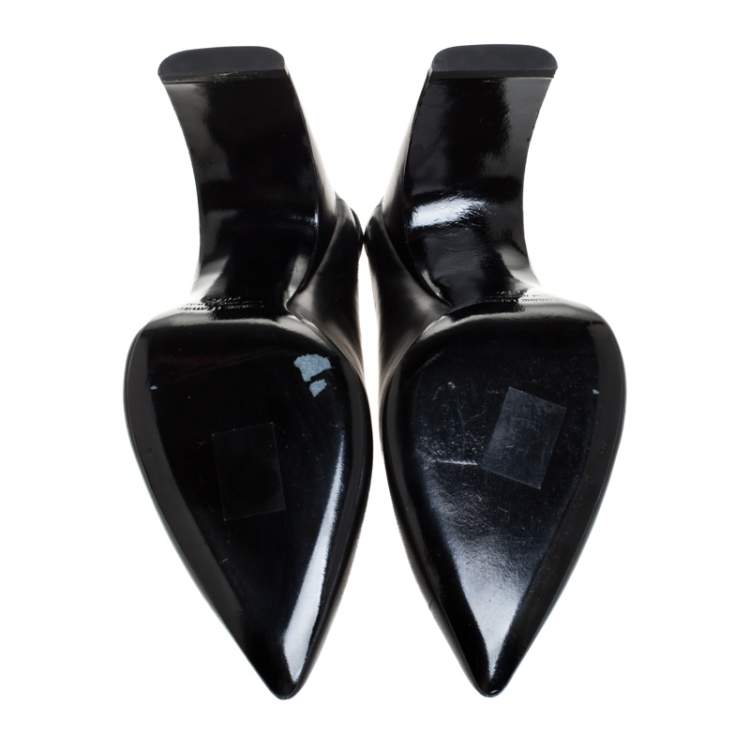 Pre Owned Pierre Hardy Black Leather Jessie Slingback Pumps Size 38.5