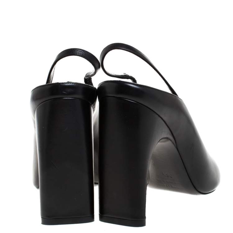 Pre Owned Pierre Hardy Black Leather Jessie Slingback Pumps Size 38.5