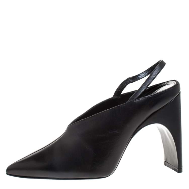 Pre Owned Pierre Hardy Black Leather Jessie Slingback Pumps Size 38.5