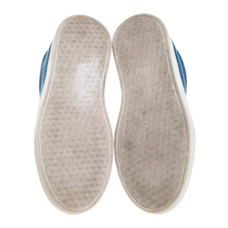 Pre Owned Pierre Hardy Blue Denim Slip On Sneakers Size 37