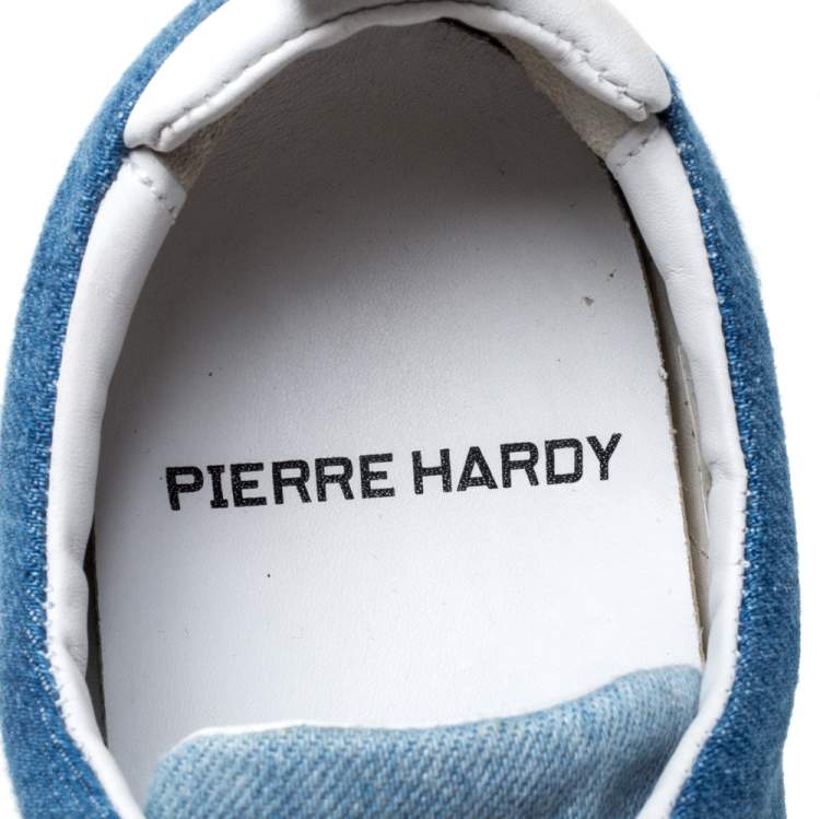 Pre Owned Pierre Hardy Blue Denim Slip On Sneakers Size 37