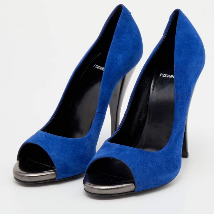 Pierre Hardy Blue Suede Open Toe Pumps Size 39 PIERRE HARDY | TLC