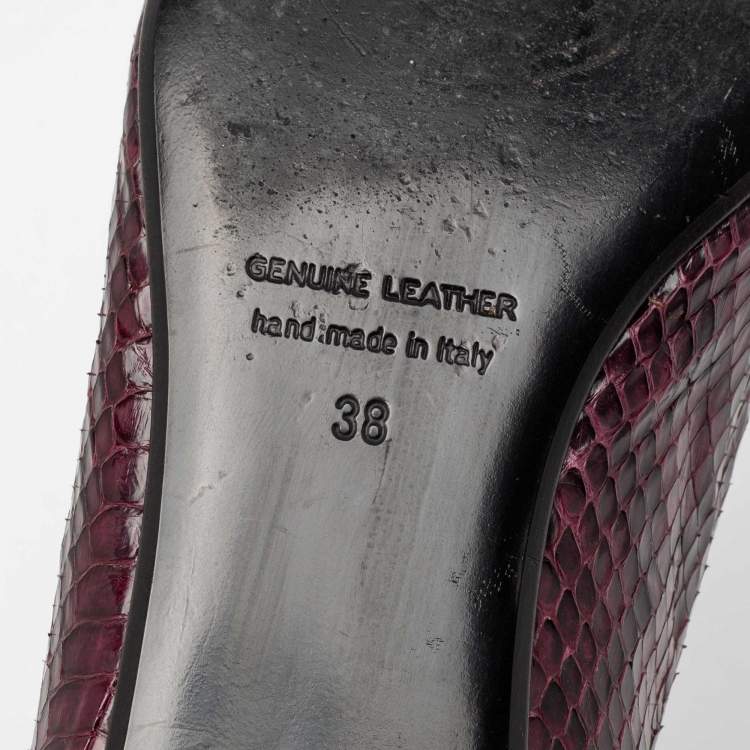 Pre Owned Pierre Hardy Plum Python Leather Pointed Toe Ballet Flats Size 38