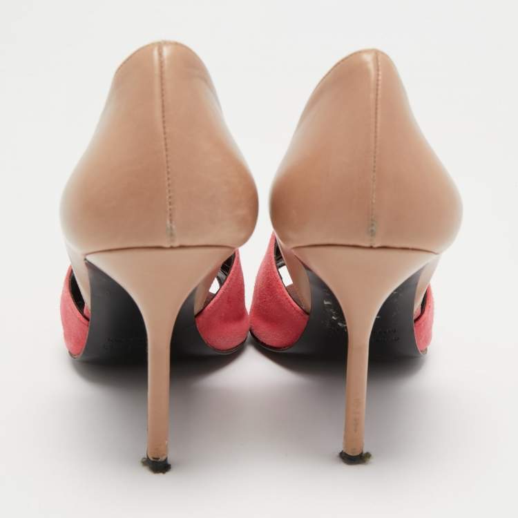 Pre Owned Pierre Hardy Beige/Pink Leather and Suede Pumps Size 37
