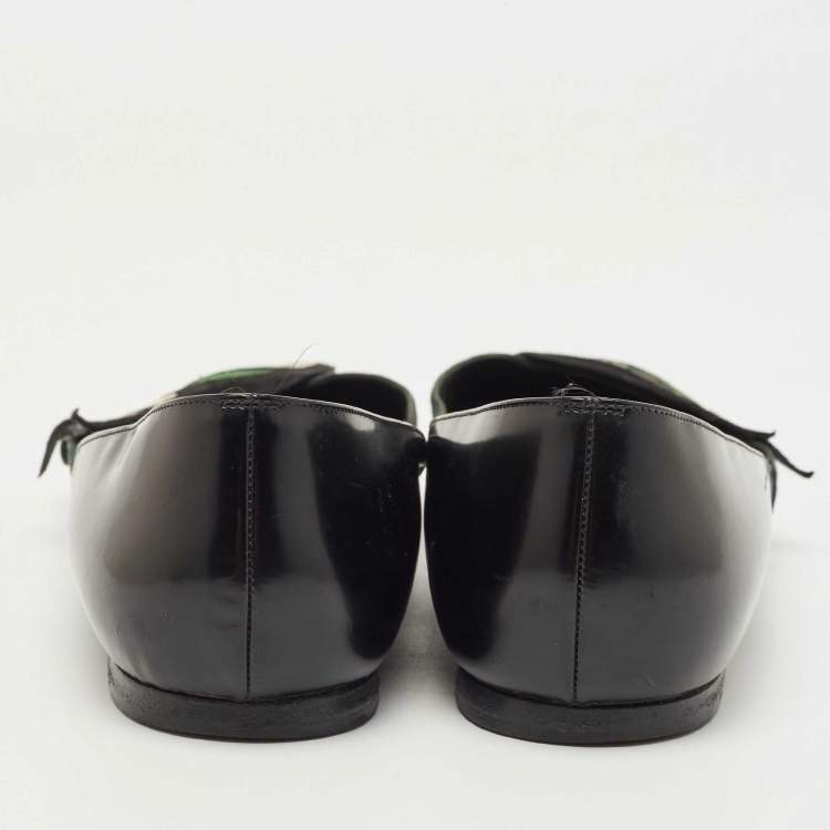 Pre Owned Pierre Hardy Multicolor Suede and Leather Oh Roy Eye Ballet Flats Size 40
