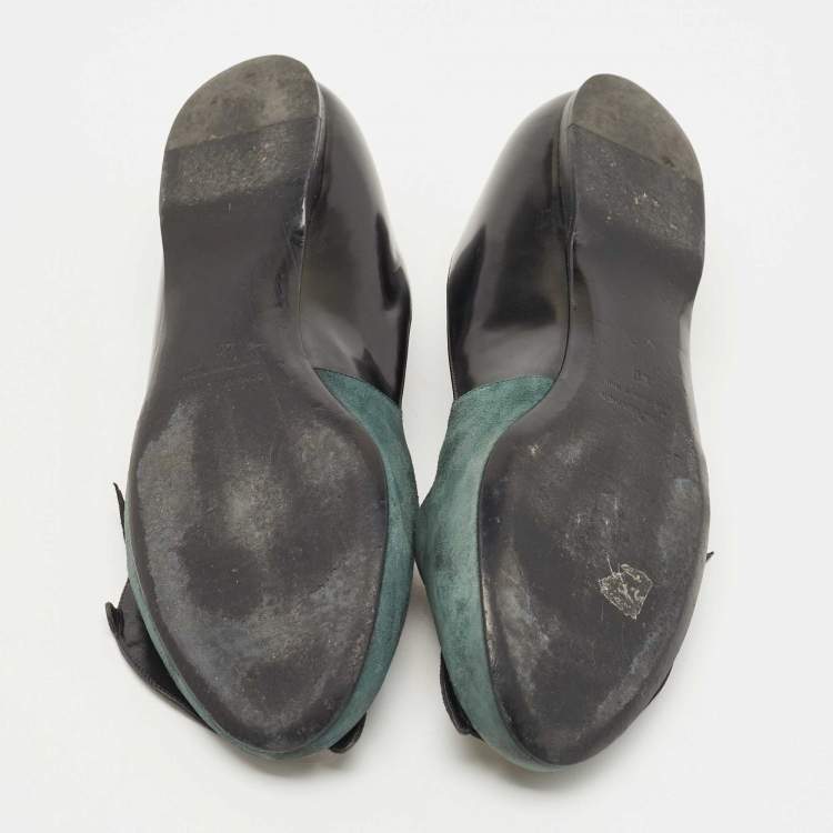 Pre Owned Pierre Hardy Multicolor Suede and Leather Oh Roy Eye Ballet Flats Size 40