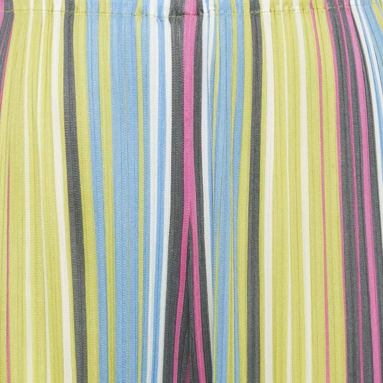 Pre Owned Pleats Please Multicolor Plisse Palazzo Pants L
