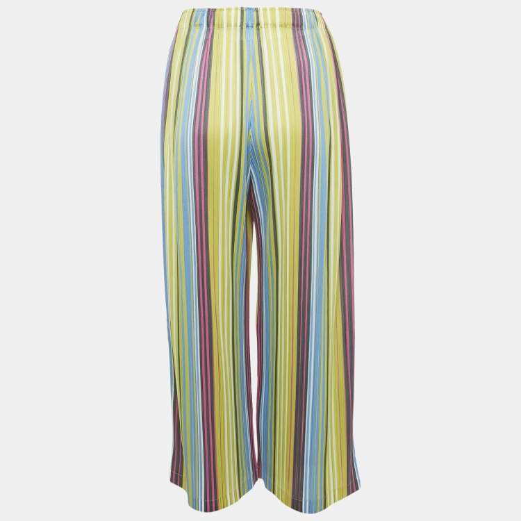 Pre Owned Pleats Please Multicolor Plisse Palazzo Pants L