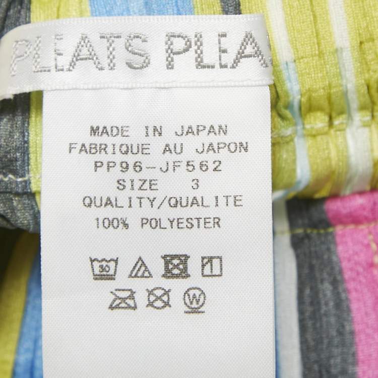 Pre Owned Pleats Please Multicolor Plisse Palazzo Pants L