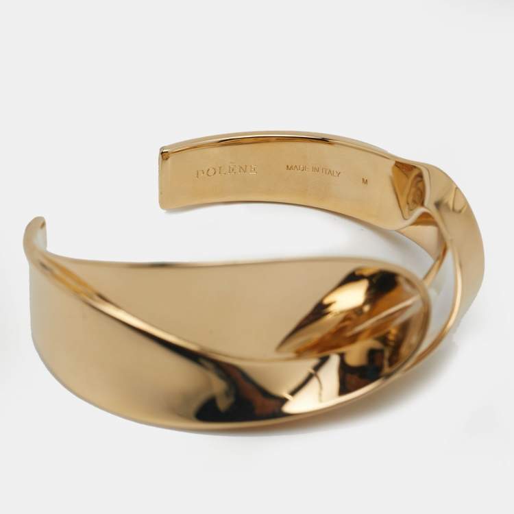 Pre Owned Polène Gold Tone Open Cuff Bracelet M