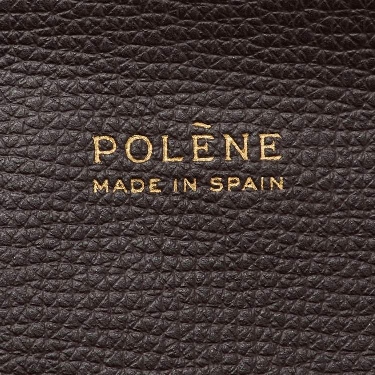 Pre Owned Polene Dark Brown Leather Cyme Mini Tote