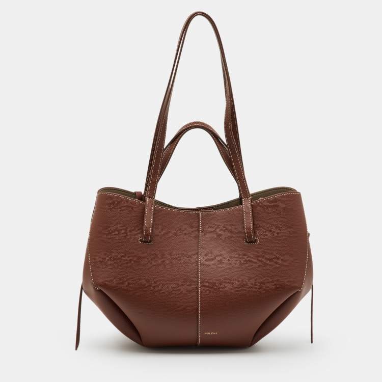 Pre Owned Polene Brown Leather Cyme Mini Tote