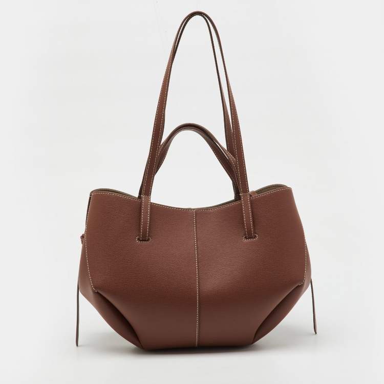 Pre Owned Polene Brown Leather Cyme Mini Tote