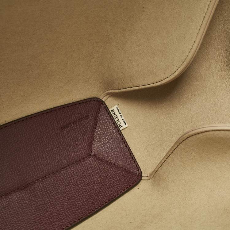 Pre Owned Polene Burgundy Leather Cyme Tote