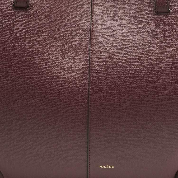 Pre Owned Polene Burgundy Leather Cyme Tote