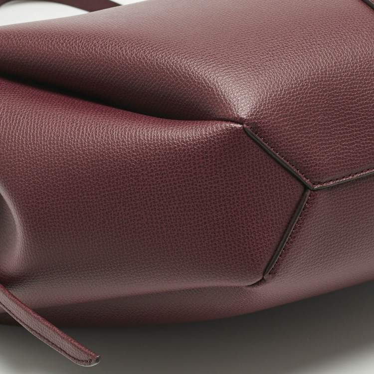 Pre Owned Polene Burgundy Leather Cyme Tote