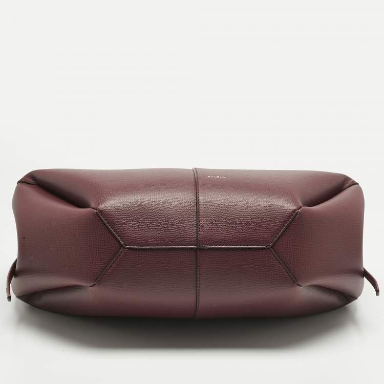 Pre Owned Polene Burgundy Leather Cyme Tote