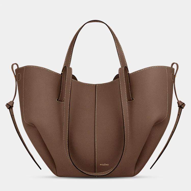 Pre Owned Polene Cyme Mini Grained Root Edition Calfskin Leather Shoulder Bag