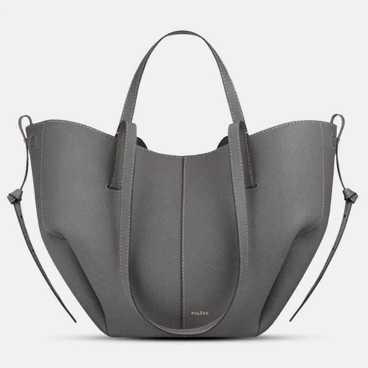 Pre Owned Polene Cyme Mini Grained Pebble Edition Calfskin Leather Shoulder Bag