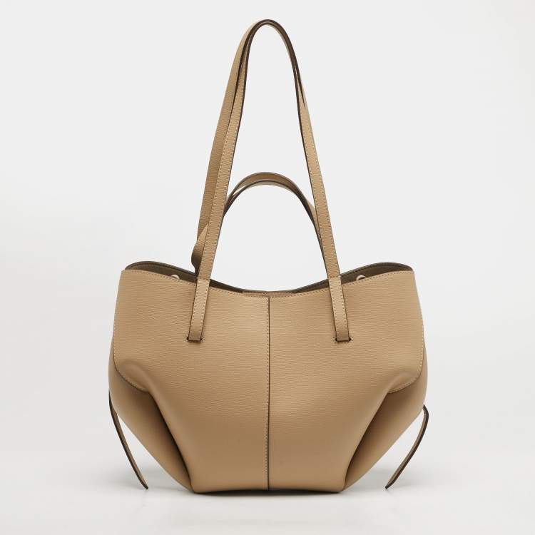 Pre Owned Polène Cyme Mini Beige Leather Tote