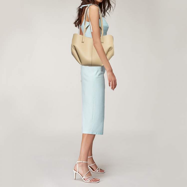 Pre Owned Polène Cyme Mini Beige Leather Tote