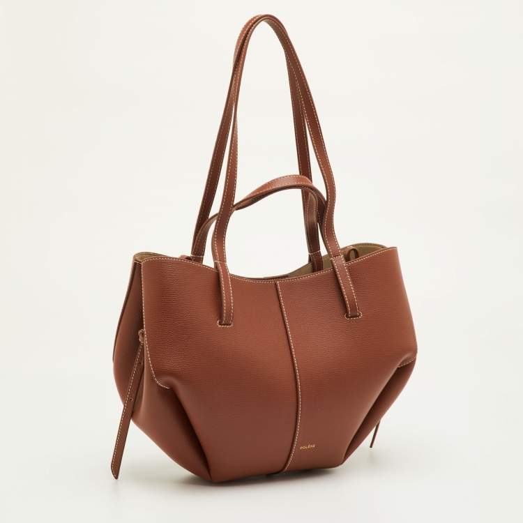 Pre Owned Polène Cyme Mini Tan Leather Tote