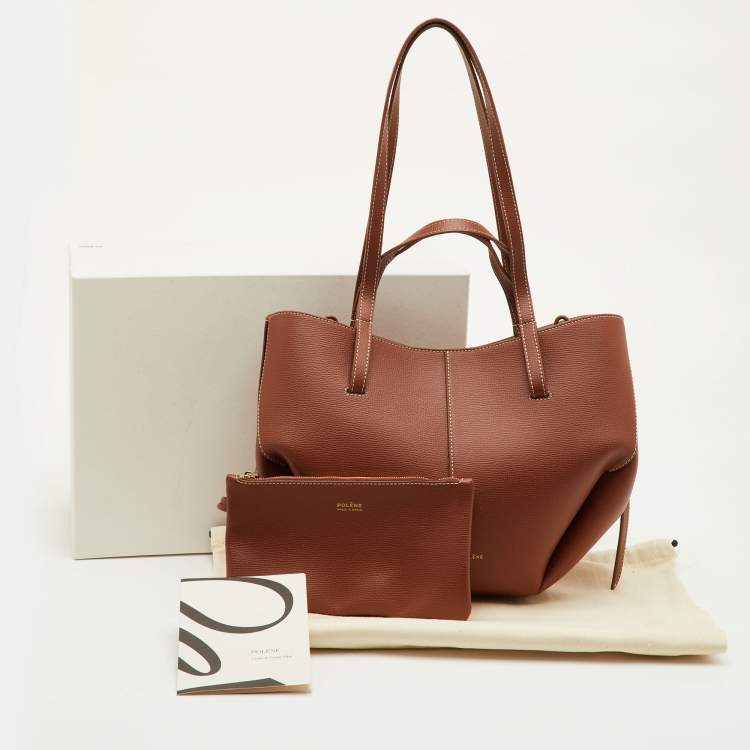Pre Owned Polène Cyme Mini Tan Leather Tote