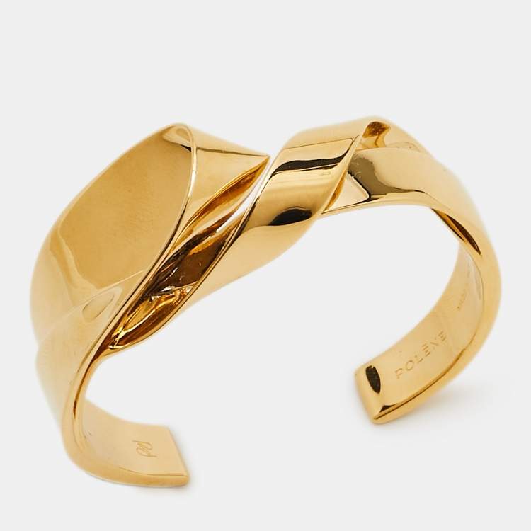 Pre Owned Polène  Gold Tone Cuff Bracelet M