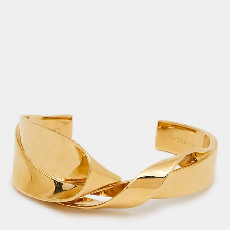 Pre Owned Polène  Gold Tone Cuff Bracelet M