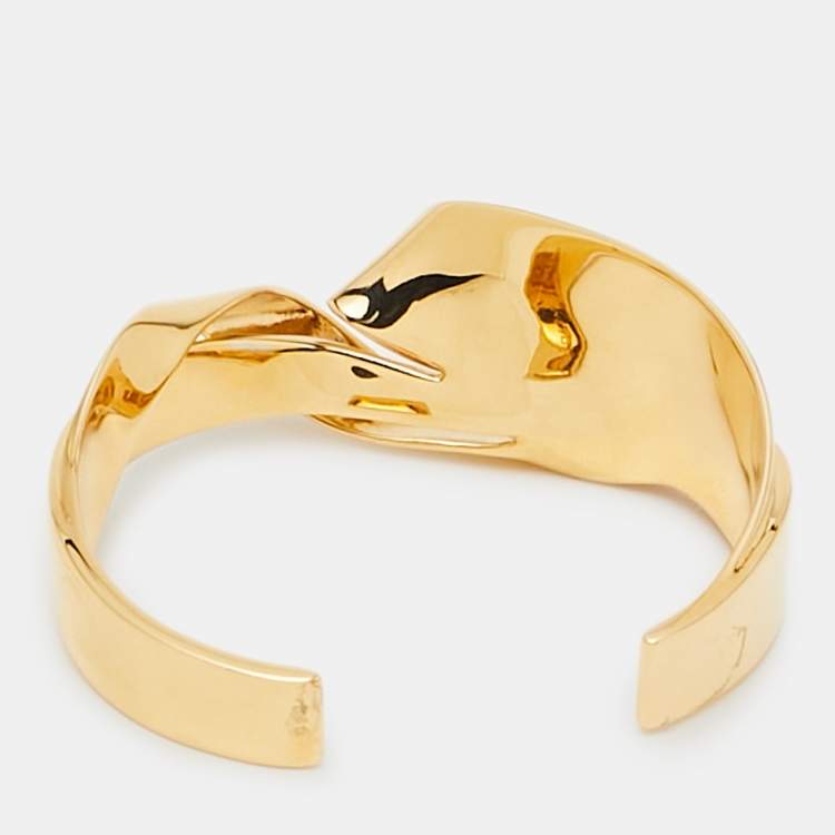 Pre Owned Polène  Gold Tone Cuff Bracelet M