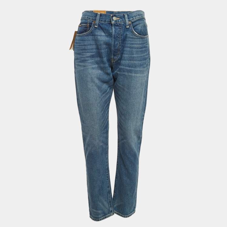 Pre Owned Polo Ralph Lauren Blue Denim The Callen High-Rise Slim Jeans M Waist 29"