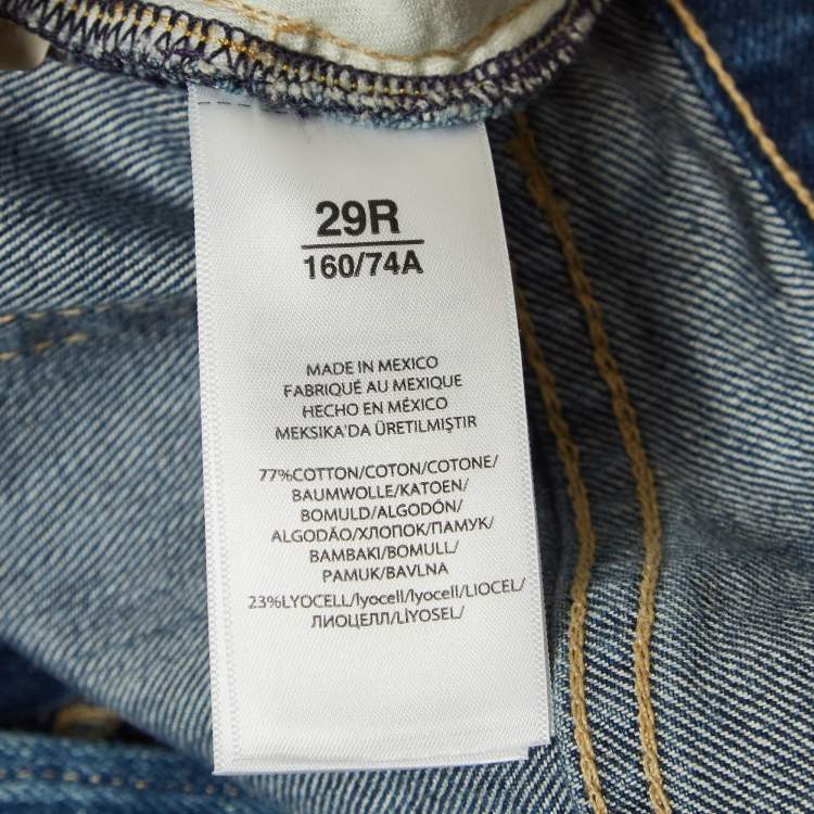 Pre Owned Polo Ralph Lauren Blue Denim The Callen High-Rise Slim Jeans M Waist 29"