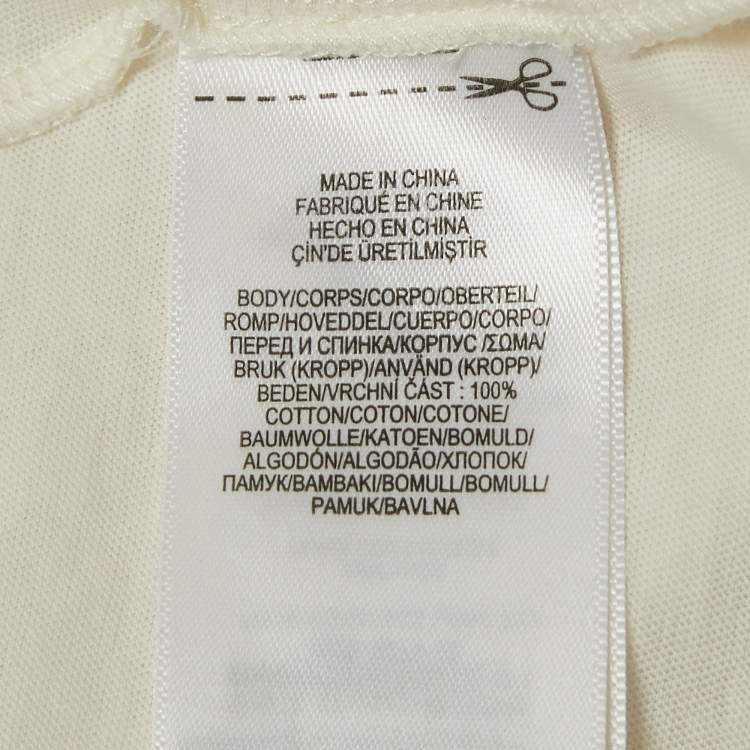 Pre Owned Polo Ralph Lauren Cream Lace Trim Jersey Ruffled Top S
