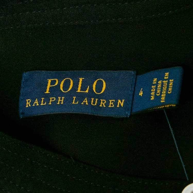 Pre Owned Polo Ralph Lauren Black Chiffon Long Sleeve Blouse S